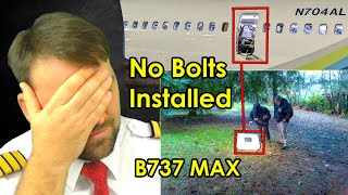 Alaska Airlines B737 Max | Looks like bolts are missing | Did Boeing forgot to install them?