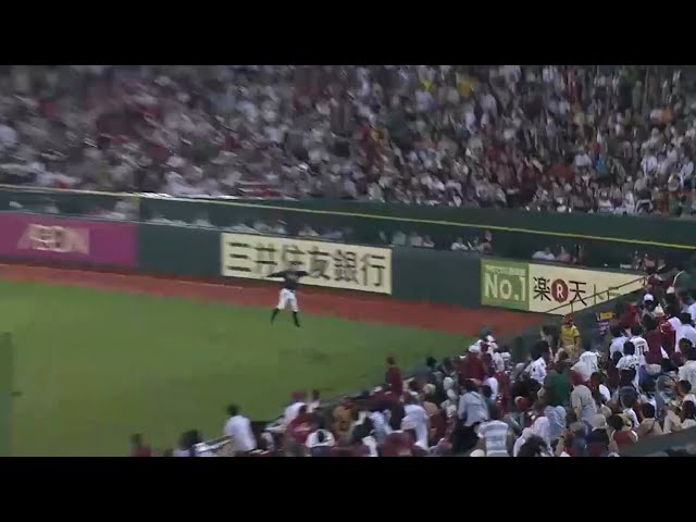 【7回裏】鳥人!? いや超人!! バファローズ・糸井のジャンピングキャッチ!! 2016/8/27 E-Bs