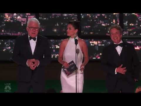 Selena Gomez with Steve Martin and Martin Short at the #Emmys2022.