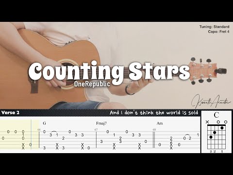 Counting Stars - OneRepublic | Fingerstyle Guitar | TAB + Chords + Lyrics