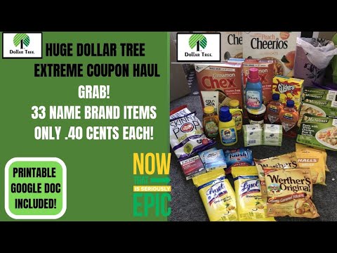 DOLLAR TREE 🌳 COUPONING HAUL~33 ITEMS FOR ONLY $.40 CENTS EACH😱NEW ITEMS~NAME BRANDS! MUST WATCH! Video