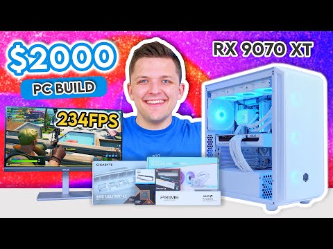 $2000 RX 9070 XT Gaming PC Build 2025! 👀 [Full Build Guide w/ Benchmarks]