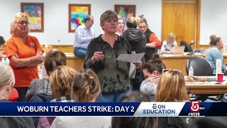 Teachers strike continues in Woburn
