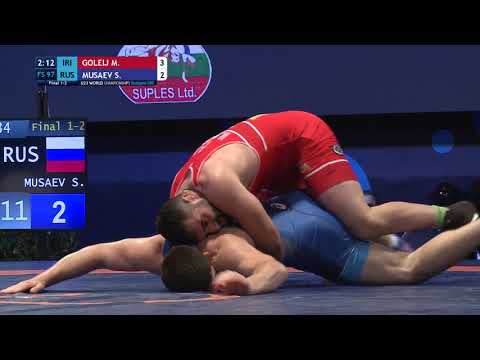 GOLD FS - 97 kg: M. GOLEIJ (IRI) v. S. MUSAEV (RUS)