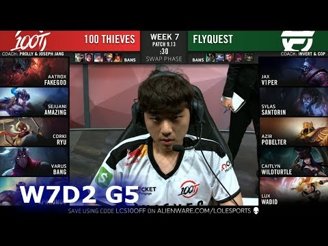 100 vs FLY | Week 7 Day 2 S9 LCS Summer 2019 | 100 Thieves vs FlyQuest W7D2