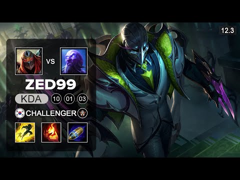 ZED99 vs Chovy - Zed Mid vs Ryze - KR Challenger - Season 12 Patch 12.3
