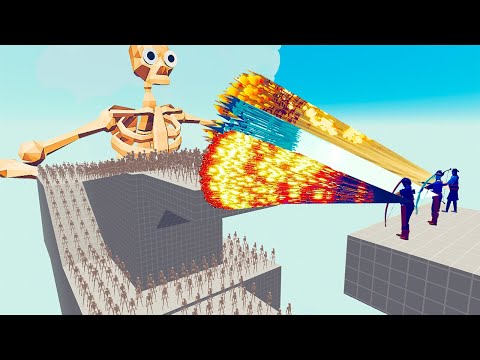 100x SKELETON + 2x GIANT vs 3x EVERY GOD - Totally Accurate Battle Simulator TABS