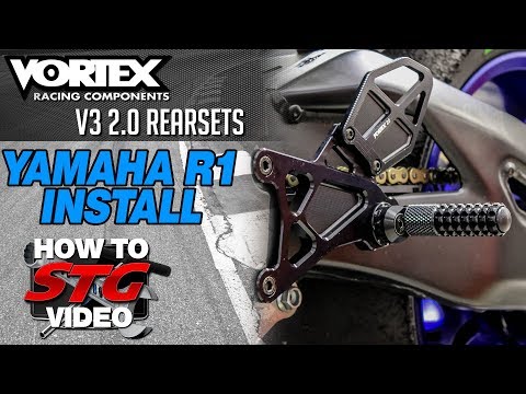 Vortex V3 2.0 Adjustable Rearsets Install On A 15-18 Yamaha R1 | Sportbiketrackgear.com