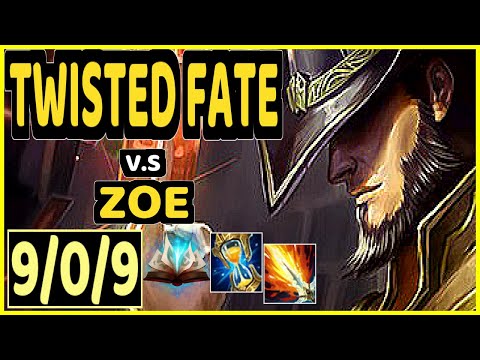 T1 FAKER (TWISTED FATE) vs ZOE - 9/0/9 KDA MID GAMEPLAY - KR Ranked MASTER
