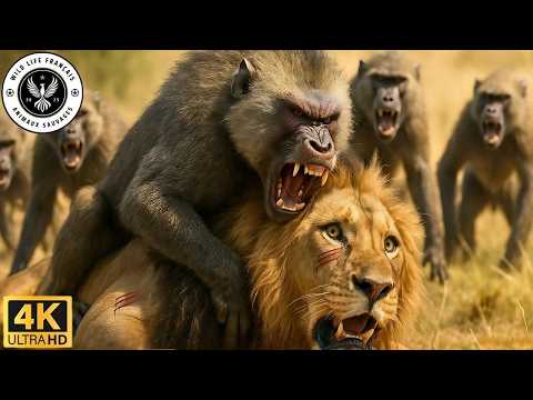 Kenya: L'Affrontement Féroce entre une Troupe de Babouins et un Lion #Documentaireanimalier