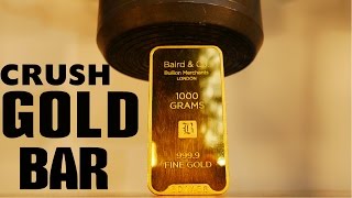 Crushing $40,000 GOLD BAR with Big Hydraulic Press!