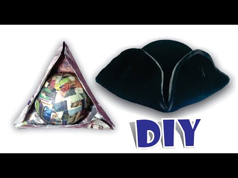 How to make pirate hat made with paper and fabric - JACK SPARROW Pirates of the Caribbean