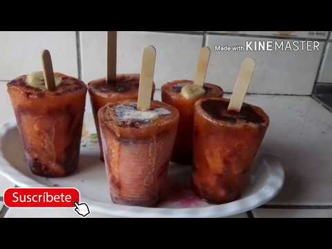 paletas heladas de papaya y chamoy/Cocina con Jenny