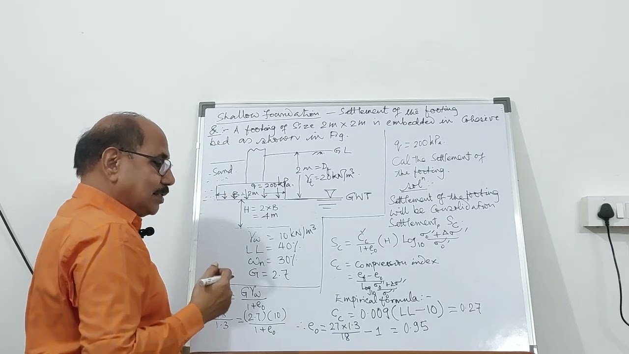 Shallow Foundation - 16 | Settlement of a footing ( Example )