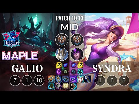 LNG Maple Galio vs Syndra Mid - KR Patch 10.13