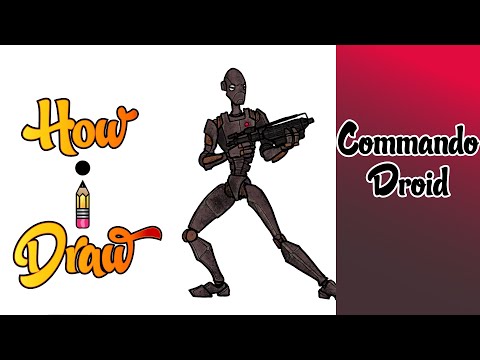 How I Draw a COMMANDO DROiD from STAR WARS the CLONE WARS * how to draw a commando droid art lesson
