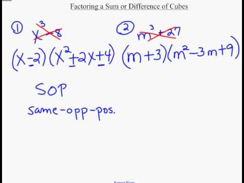 Factoring Sums and Differences of Cubes