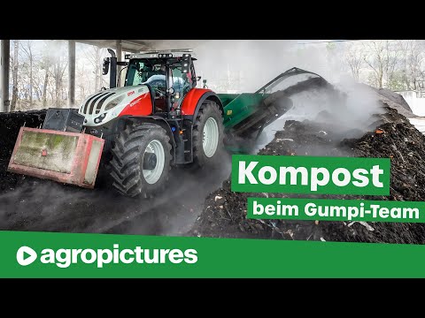 Kompostierung beim Gumpi Team | Komptech Schredder Axtor, Siebmaschine Nemus, Windsichter Hurrikan S