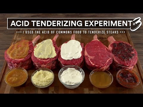 Steak TENDERIZING EXPERIMENT 3 Tested! Apple, Sour Cream, Lemon, Blue Berry & Vinegar!