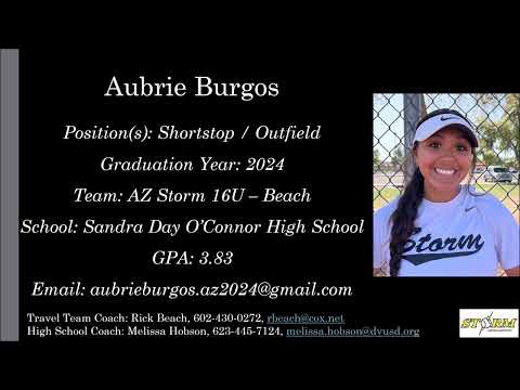 Aubrie Burgos Softball Skills Video - 2024 Shortstop Outfield