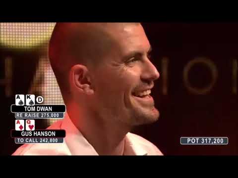 Gus Hansen gets it in bad against Tom Dwan in high stakes cash game