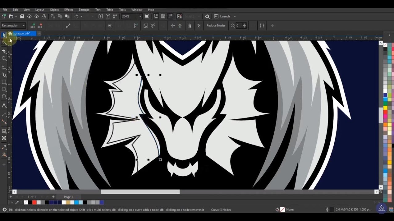 Drawing To Vector - Dragon Mascot Logo using CorelDRAW - Ahsan Sabri