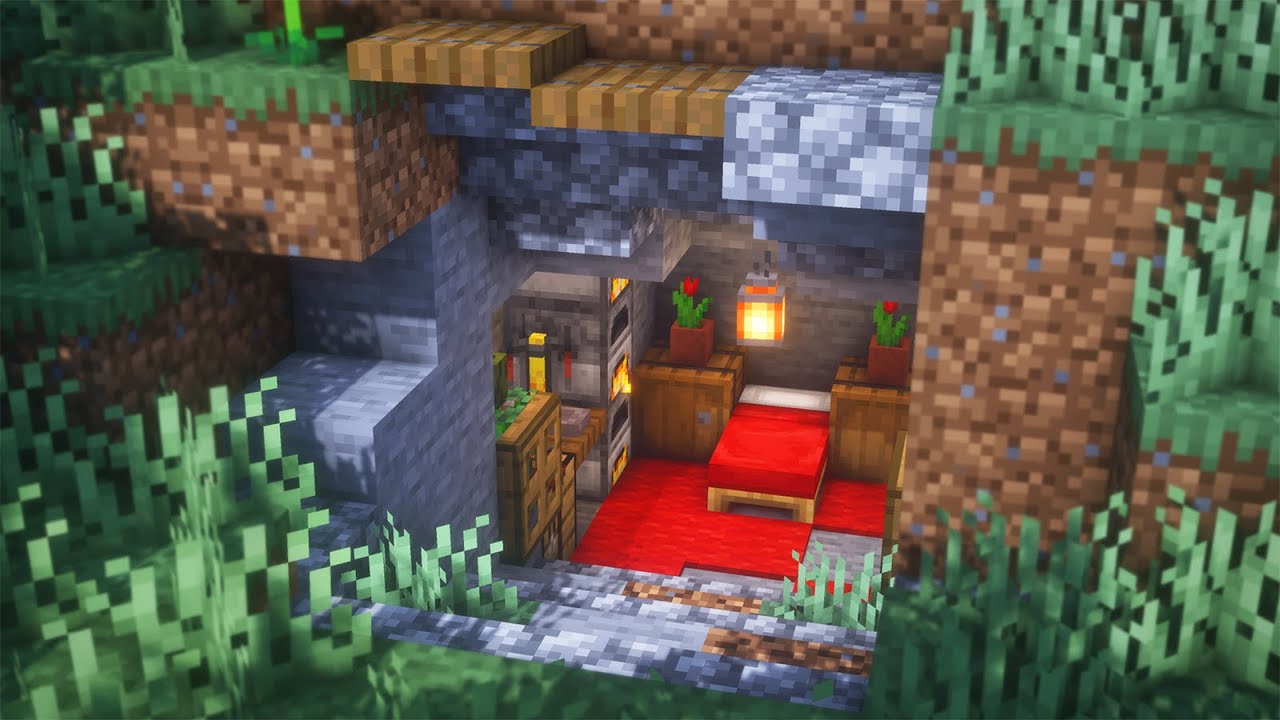 Minecraft: How to Build a Cave Starter House | Simple Underground ...