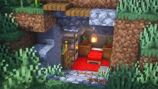 Minecraft: How to Build a Cave Starter House | Simple Underground Survival House Tutorial