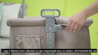 Kinderkraft Neste 2in1 szülői ágyhoz csatlakoztatható Kiságy #világosszürke