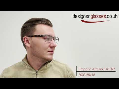 Emporio Armani EA 1027 EA1027 Glasses on a 360 turntable and model.