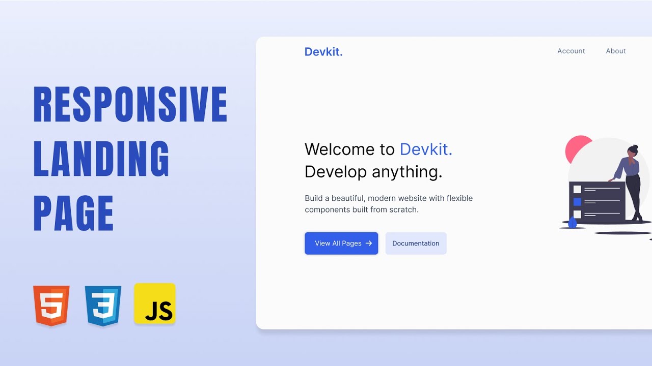 Responsive landing page using HTML CSS & JS | Responsive Landing Page