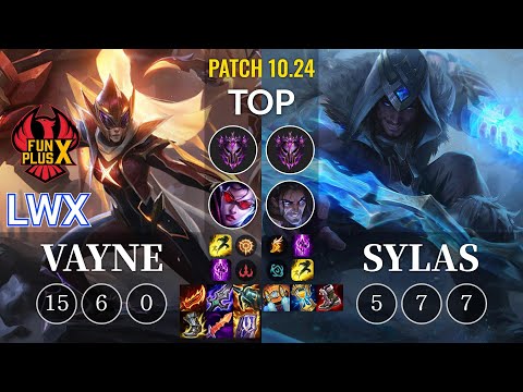FPX Lwx Vayne vs Sylas Top - KR Patch 10.24