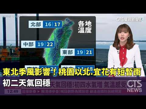 東北季風影響！桃園以北.宜花有短暫雨　初二天氣回穩