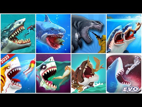 ALL THE BEST HUNGRY SHARK GAME ALL THE TIME IN ANDROID (PART 4) - ALL SHARKS UNLOCKED AND GAMEPLAY