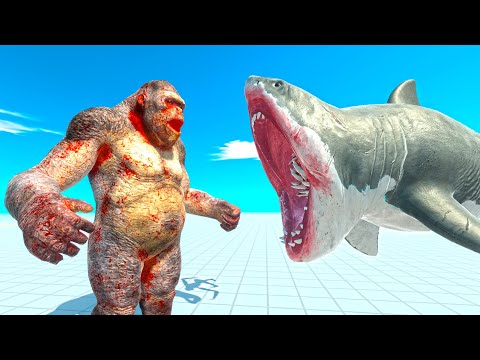 MEGALODON SHARK VS GORO GIANT - Animal Revolt Battle Simulator