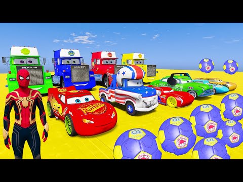 Cars 3 McQueen First Ramp Intermittent Mega Ramp Jumps Ep. 8 - [GTA V Challenge]