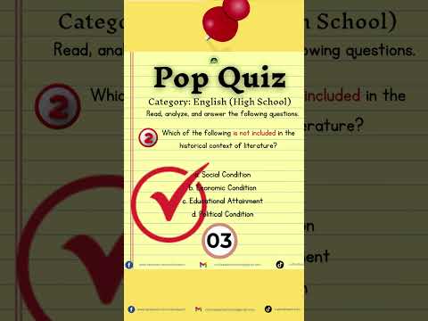 Pop Quiz no. 3: Historical Context and Deixis in Literature