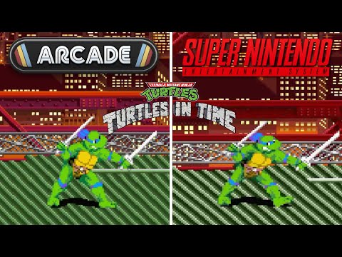 Teenage Mutant Ninja Turtles: Turtles in Time [1991] Arcade vs SNES (Version Comparison)