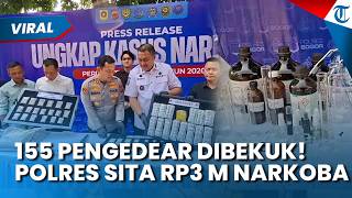 155 PENGEDAR DIBEKUK! Polres Bogor Sita Narkoba Rp3 Miliar dan 50 Ribu Pil Terlarang