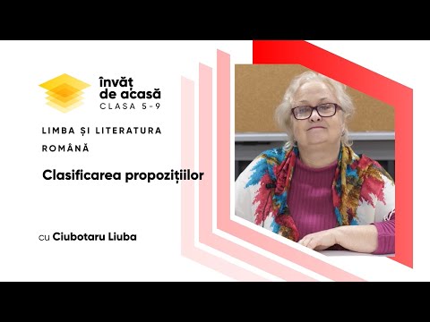 Limba și literatura română; cl. a VI-a, "Clasificarea propozițiilor"