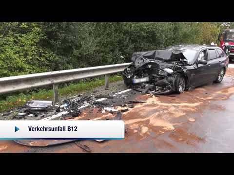 Schwerer Verkehrsunfall auf der B12, Höhe Tutting 15.10.2020