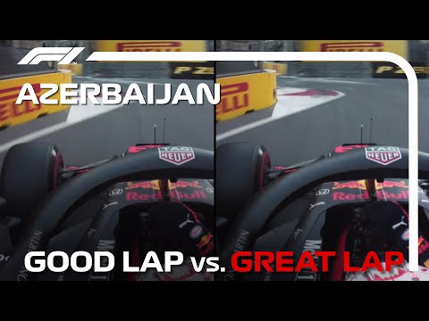 F1 アゼルバイジャンGP 市街地コースで行われるあフェルバイジャンのラップ比較動画