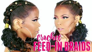 HOW TO | FEED IN BRAIDS WITH CROCHET ON THICK 4C NATURAL HAIR | TOYOKALON X TASTEPINK