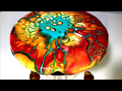 #245 Puttin on the Glitz Semi opaque pigments Bloom acrylic pouring painting Australian floetrol.