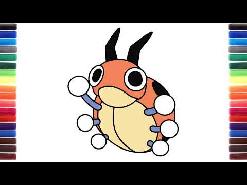 How to draw Ledyba from Pokemon step by step easy