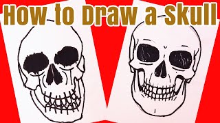 How to Draw a Human Skull Kids Art Tutorial