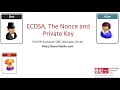 ECDSA The Nonce And The Private Key