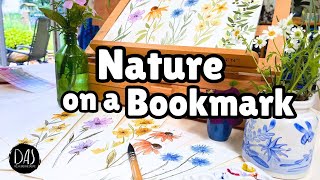 How to Paint 5 Easy Floral Bookmarks - Step by Step Realtime Tutorial for Beginners (with Sketch!)