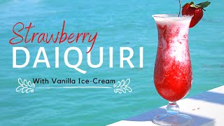 BEST Strawberry Daiquiri | Tropical RUM Drinks | Blended Cocktail Recipes | with Ice-Cream