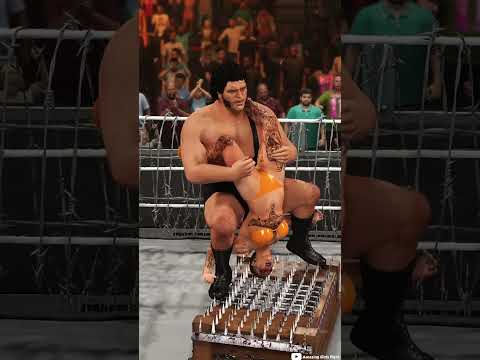🔥Andre The Giant vs Rhea Ripley🔥Part 3 WWE 2K24 #andrethegiant #rhearipley #wwe #wwe2k24 #shorts